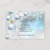 Weihnachtsschmuck und Schneeflocken Visitenkarte (Rückseite)