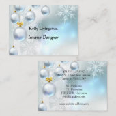 Weihnachtsschmuck und Schneeflocken Visitenkarte (Vorne/Hinten)