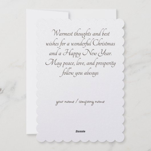 Weihnachtsschmuck und Weihnachtsbaum Feiertagskarte (Rückseite)