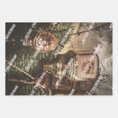 Weihnachtsschmuck und Weihnachtsbaum Geschenkpapier Set (Vorderseite)