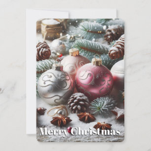 Weihnachtsschmuck und -zweige feiertagskarte