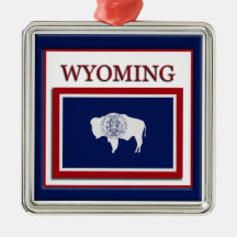 Weihnachtsschmuck unter der Flagge des Wyoming-Sta