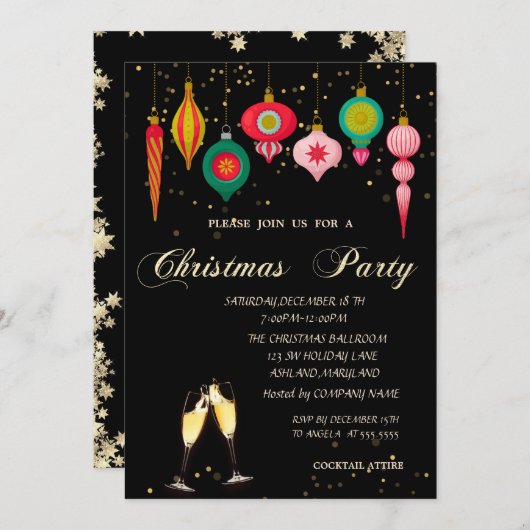 Weihnachtsschmuck Unternehmen Weihnachten Einladung (Vorne/Hinten)