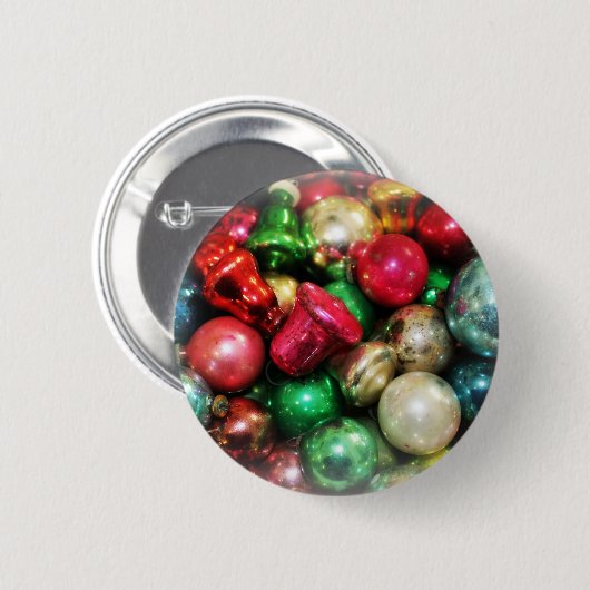 Weihnachtsschmuck Vintag Stillleben Button (Vorne & Hinten)