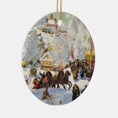 Weihnachtsschmuck-Vintage Winterlandschaft Keramik Ornament (Rechts)