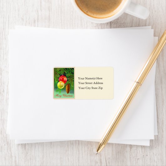 Weihnachtsschmuck - Vintages Adressetikett (Insitu)