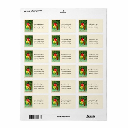 Weihnachtsschmuck - Vintages Adressetikett (Vorne)