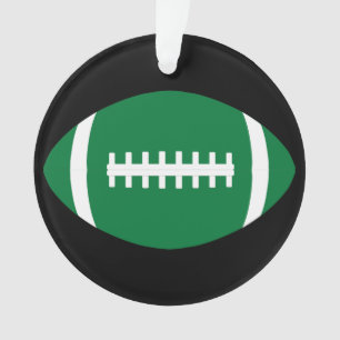 Weihnachtsschmuck von Green und Black Football Pla Ornament