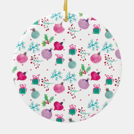 Weihnachtsschmuck Wasserfarbe Kunst (Hinten)