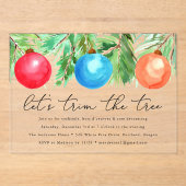 Weihnachtsschmuck Wasserfarbe Party Acryleinladungen (Vorderseite)