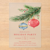 Weihnachtsschmuck Wasserfarbe Pine Holiday Party Acryleinladungen (Vorderseite)