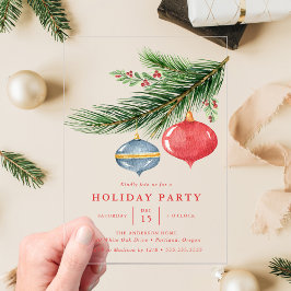 Weihnachtsschmuck Wasserfarbe Pine Holiday Party Acryleinladungen