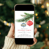 Weihnachtsschmuck Wasserfarbe Pine Holiday Party Einladung