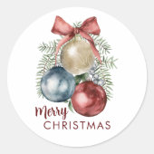 Weihnachtsschmuck Wasserfarbe Runder Aufkleber (Vorderseite)