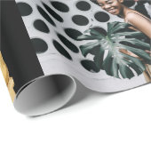 Weihnachtsschmuck Wasserfarben Foto Collage Black Geschenkpapier (Rolleneckpunkt)