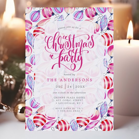 Weihnachtsschmuck Wasserfarben Muster Urlaub Einladung