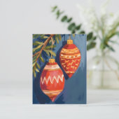 Weihnachtsschmuck Wasserfarben Weihnachtskarte Feiertagskarte (Stehend Vorderseite)