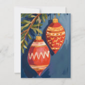 Weihnachtsschmuck Wasserfarben Weihnachtskarte Feiertagskarte (Vorderseite)