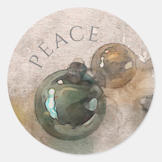 Weihnachtsschmuck Watercolor Classic Rou Runder Aufkleber (Vorderseite)