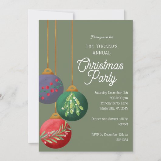 Weihnachtsschmuck Weihnachten Party Einladung (Vorderseite)