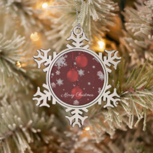 Weihnachtsschmuck Weihnachten Schneeflocken Zinn-Ornament