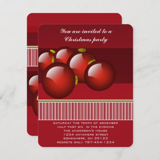 Weihnachtsschmuck Weihnachtsfeiertage Party Einlad Einladung (Vorne/Hinten)
