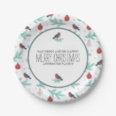 Weihnachtsschmuck Winter Foliage & Birds Muster Pappteller (Vorderseite)