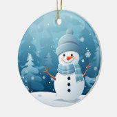 Weihnachtsschmuck-Winter Snowman Szene Keramik Ornament (Links)