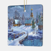 Weihnachtsschmuck-Winter-Szene Keramik Ornament (Links)