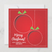 Weihnachtsschmuck Zwei Foto Ferienkarte (Vorderseite)