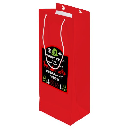 Weihnachtsschmuckflasche Geschenktüte Für Weinflaschen (Rückseite Schrägansicht)