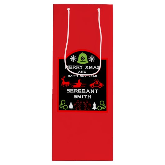 Weihnachtsschmuckflasche Geschenktüte Für Weinflaschen (Vorderseite)