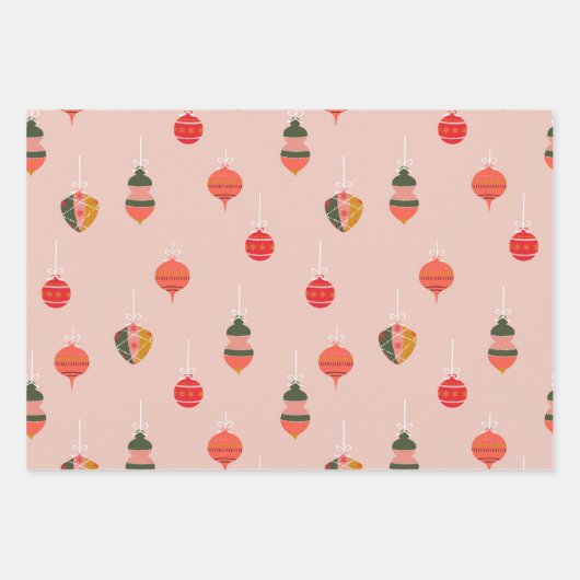 Weihnachtsschmuckmuster Geschenkpapier Set (Vorderseite)