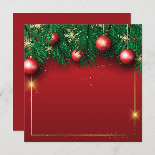 Weihnachtsschmuckrahmen Einladung (Vorne/Hinten)