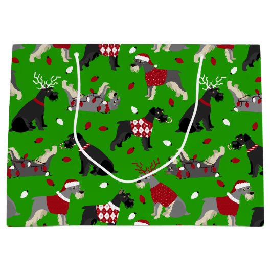Weihnachtsschnauzer Große Geschenktasche Große Geschenktüte (Vorderseite)