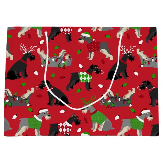Weihnachtsschnauzer Große Geschenktasche Große Geschenktüte (Vorderseite)