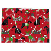 Weihnachtsschnauzer Große Geschenktasche Große Geschenktüte (Rückseite)