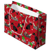 Weihnachtsschnauzer Große Geschenktasche Große Geschenktüte (Vorderseite Schrägansicht)
