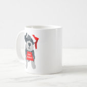 Weihnachtsschnauzer Hund Weihnachtsmannmütze Tasse (Vorderseite Links)