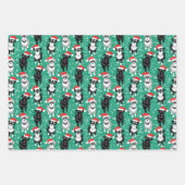 Weihnachtsschnauzer im Schnee spielen Geschenkpapier Set (Vorderseite 3)