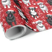 Weihnachtsschnauzer in der Schneemobil-Farbe Geschenkpapier (Rolleneckpunkt)