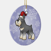 WeihnachtsSchnauzer Keramikornament (Rechts)