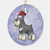 WeihnachtsSchnauzer Keramikornament (Links)