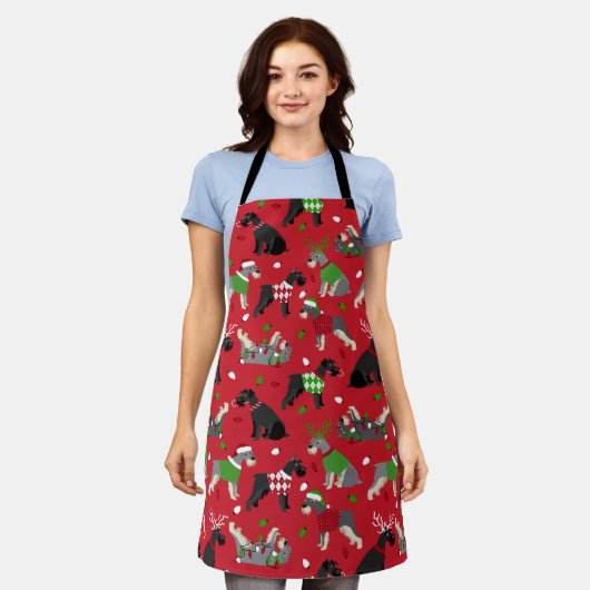 Weihnachtsschnauzer-Schürze Schürze (Getragen)