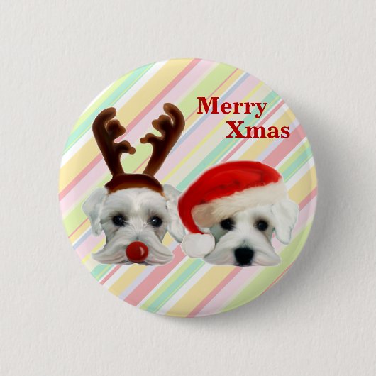 WeihnachtsSchnauzers Button (Vorderseite)