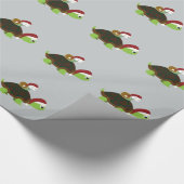 Weihnachtsschnecke auf einer Schildkröte Geschenkpapier (Ecke)