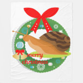 Weihnachtsschnecke Fleecedecke (Vorderseite)