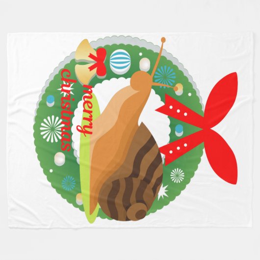 Weihnachtsschnecke Fleecedecke (Vorderseite (Horizontal))