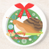 Weihnachtsschnecke Getränkeuntersetzer (Vorne)