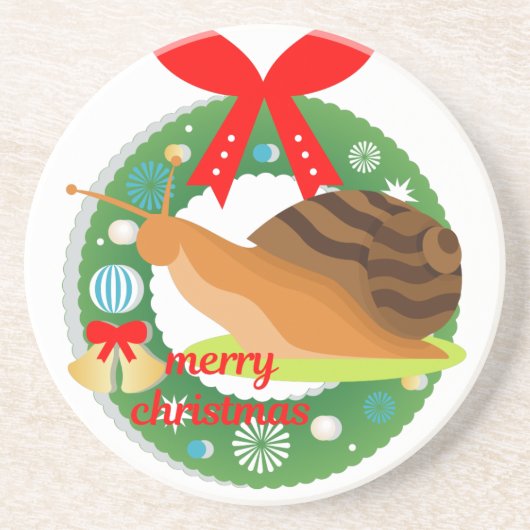 Weihnachtsschnecke Getränkeuntersetzer (Vorne)